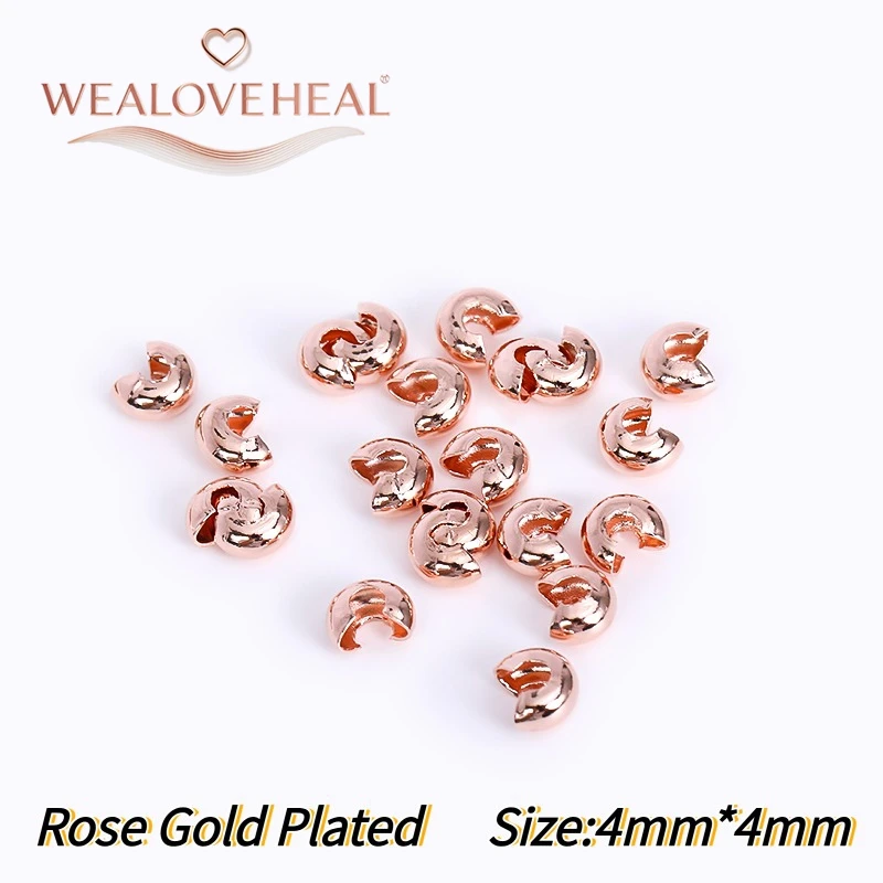 50/100 Stück 18K vergoldete Messing-C-Form-Klemmverschlüsse 3/4/5mm Halbmond-Klemmperlen Stopper DIY Schmuckherstellung Zubehör – Detail 28