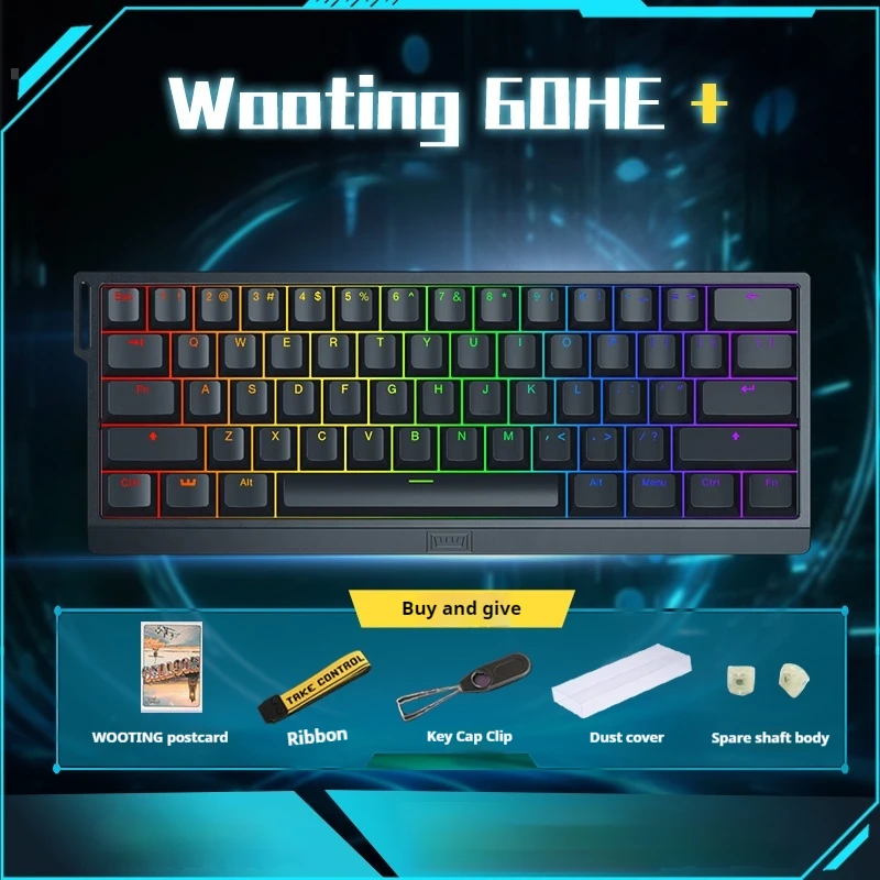 Wooting 60he Magnetic Mechanical Keyboard Axis Wired Customized Lightweight Gaming Pbt Csgo Valorant Electronic Sports Laptop