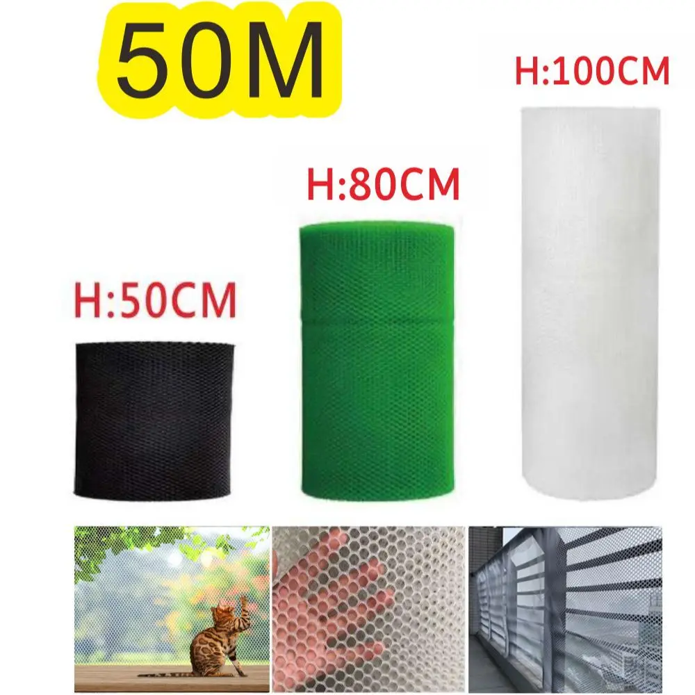 50M Garden Fence Child Anti-Falling Net Leakproof Plastic Breeding Cat Pet Protection Fence Balcony Mat Stairs Kids Safety Net