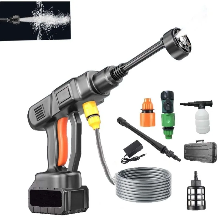 

Cordless Pressure Washer Battery Powered; 1016 PSI Cordless Power Washer with 4.0Ah Battery Charger 6in1 Nozzle; Portable Cordl