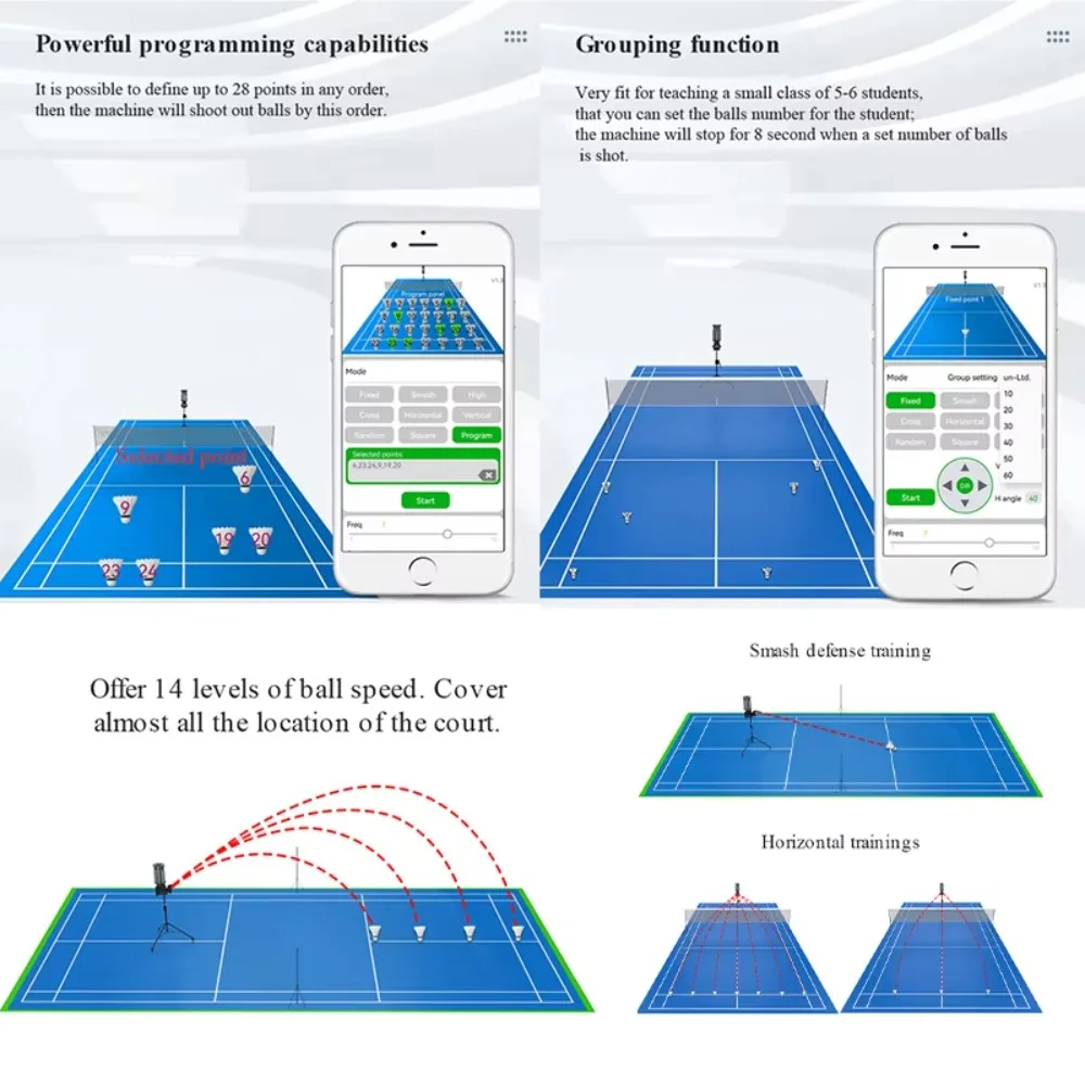 Picture 7: High Quality Shuttlecock Launcher Machine Control Speed Angel Outdoor & Indoor Feather Badminton Machine for Player