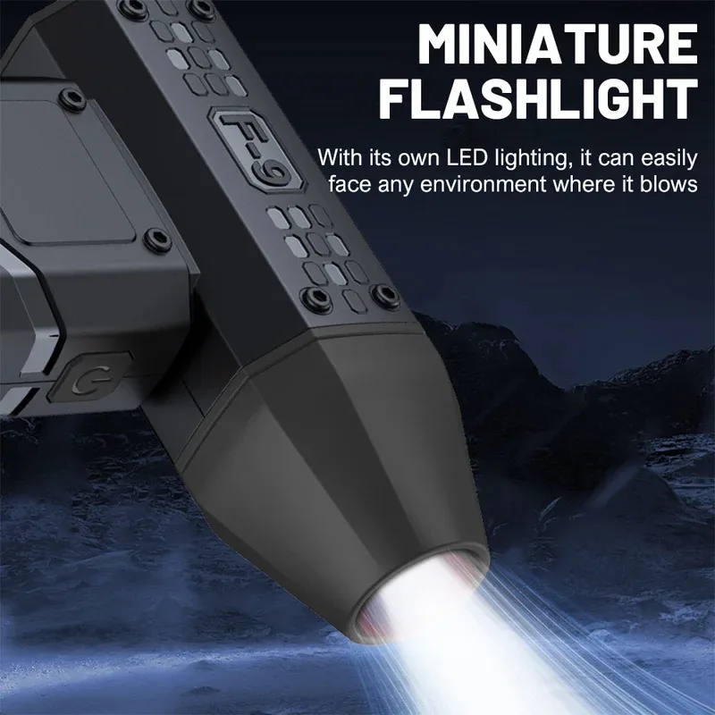 130000RPM Mini Air Blower Brushless Motor Powerful Dust Blower Battery Display LED Lighting Portable Rechargeable Turbo Fan Jet