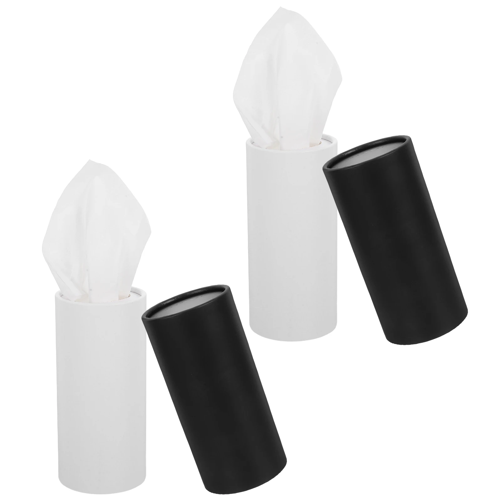 

4Pcs Car Cylinder Tissue Holder Refillable Round Tissue Box Portable Napkins for Truck Car Office Travel Cup Holders