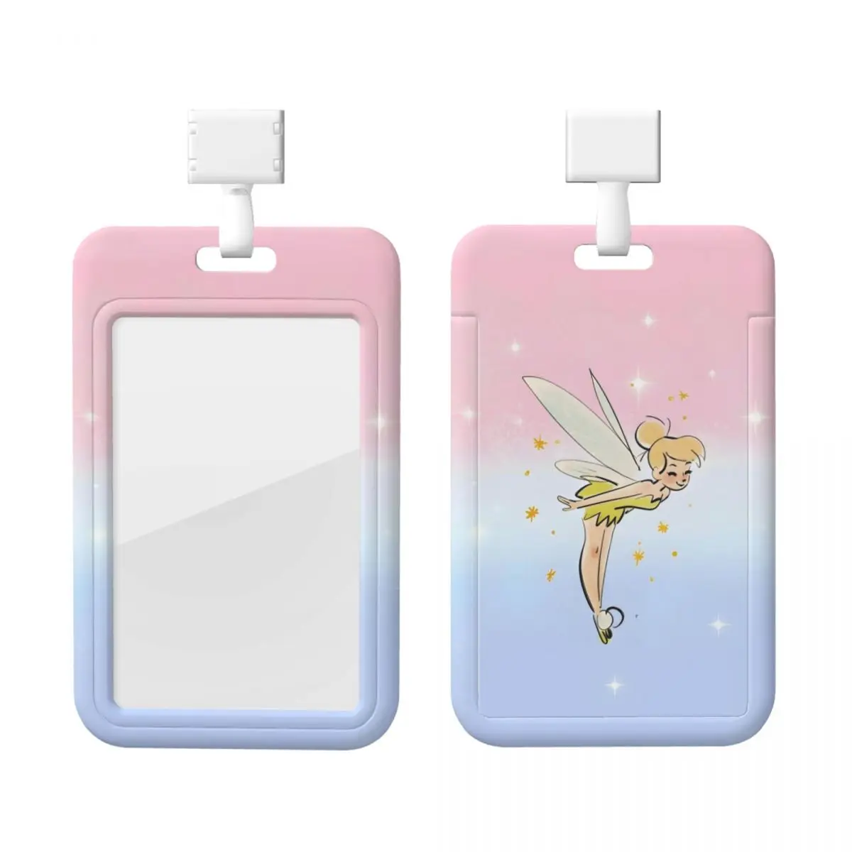 

Custom Tinker Bell Cartoon Lanyard ID Protector Badge Card Unisex Student Campus Lanyard Cards Holder Credentials Accessories