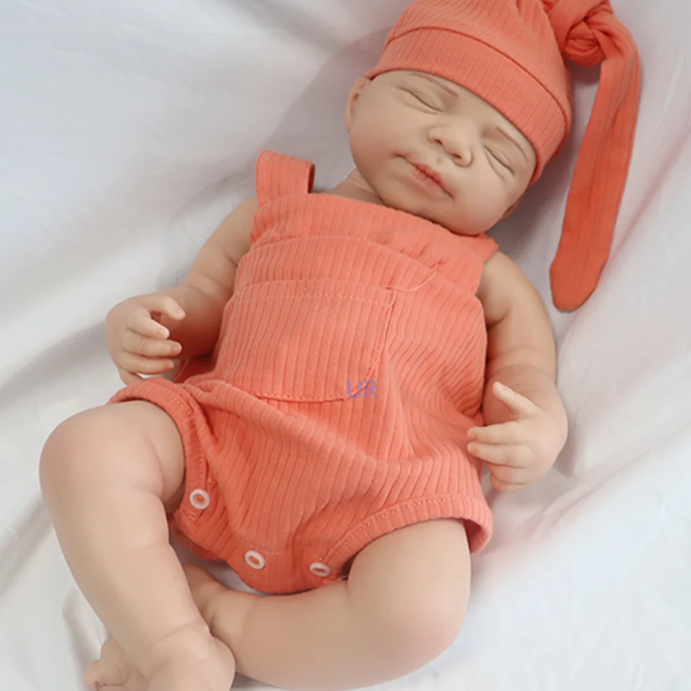 18" Solid Silicone Reborn Baby Doll Washable Floppy 8.6Lb Newborn Girl & Boy Soft Touch Silicone Baby Christmas Kits Gift