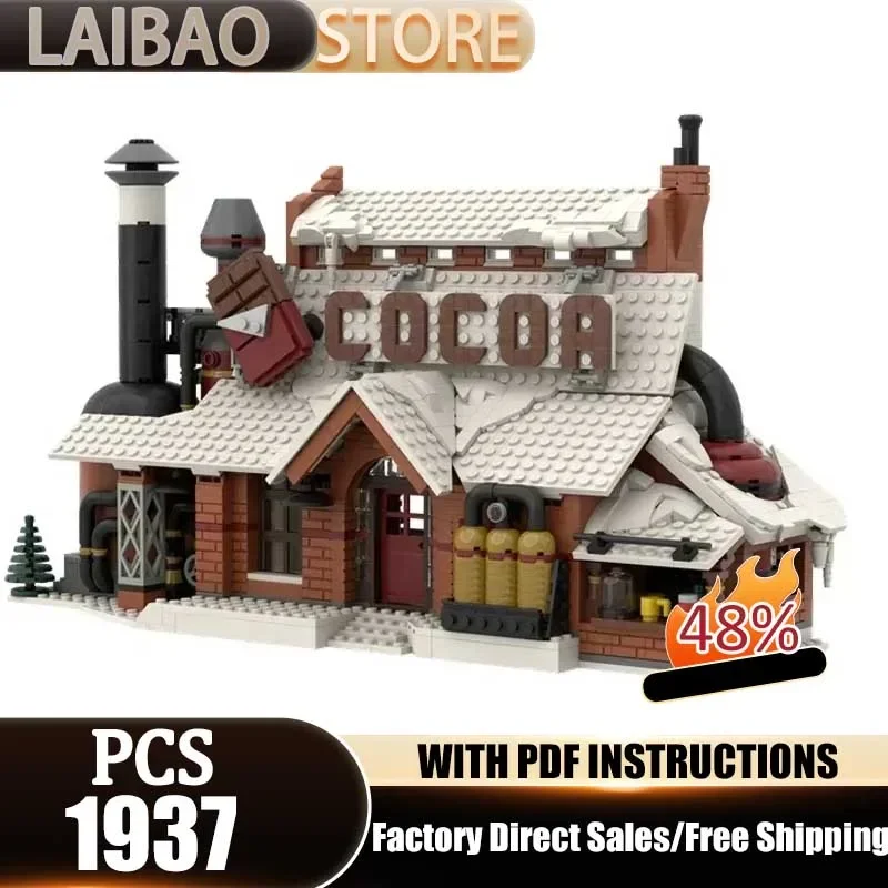 Street View Model Moc Building Bricks Winter Village Chocolate Factory Technology Blocks Gifts Christmas Toys DIY Sets Assembly