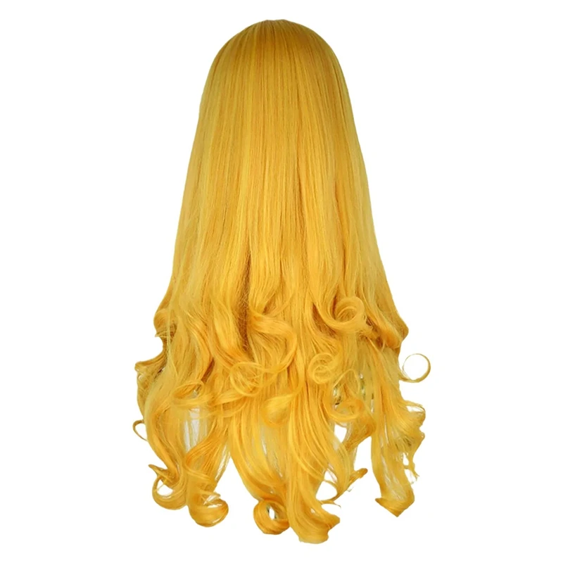 Anime Sleeping Beauties Princess Wig Women Long Yellow Hair Cosplay Costume Halloween Party Wigs Long Curly Hair