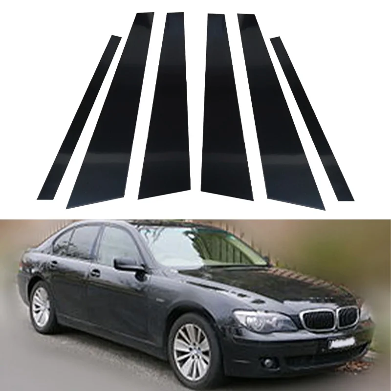 Fit For BMW 7 Series E65 E66 2001 2002 2003 2004 2005 2006 2007 2008 Door Trim Pillar Posts Glossy Black Window Decorative Cover