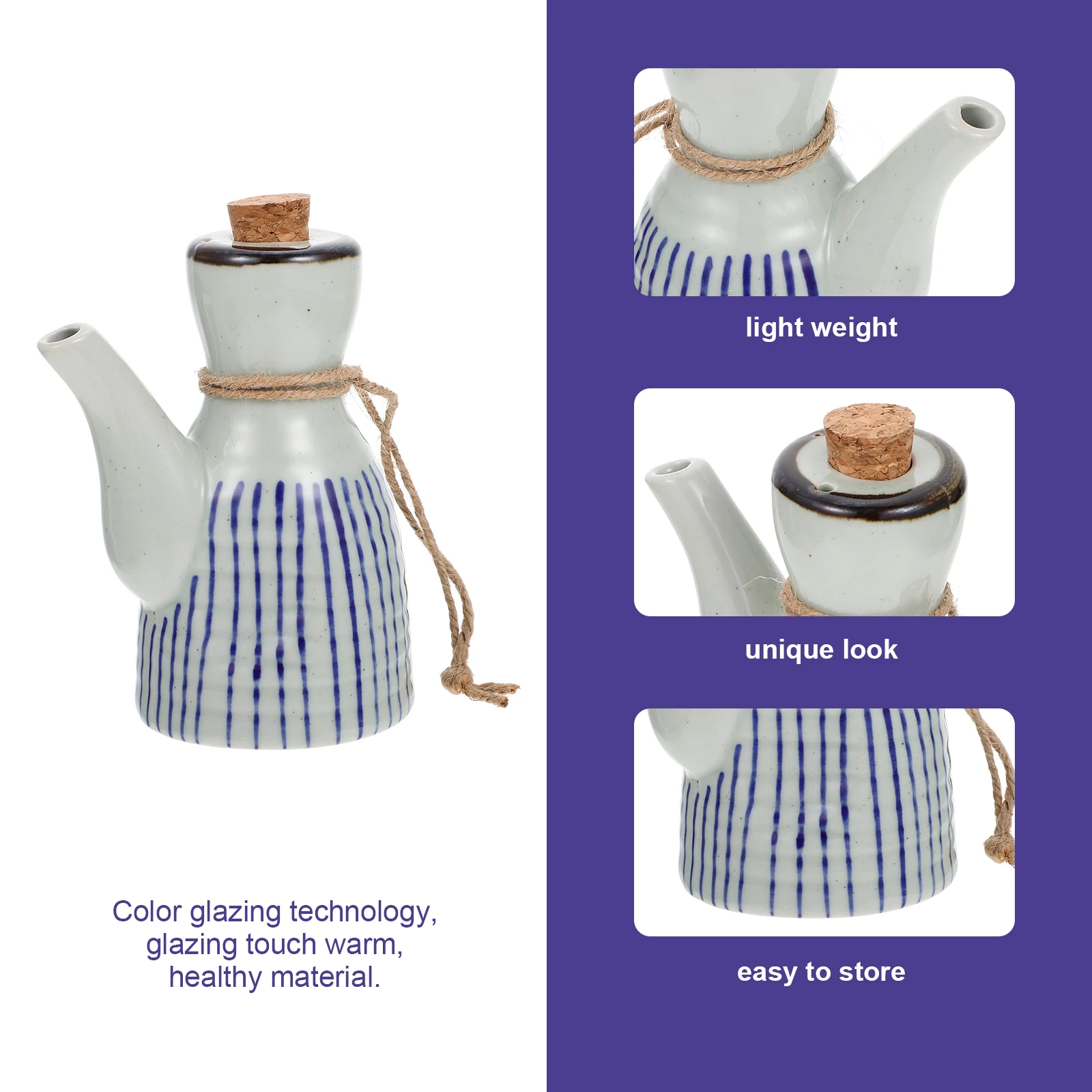 

Creative Soy Sauce Bottle 500Ml Oil Pot Kitchen Condiment Dispenser Storage Jar Home Café Spice Kettle Ceramics Jar Cork Stopper