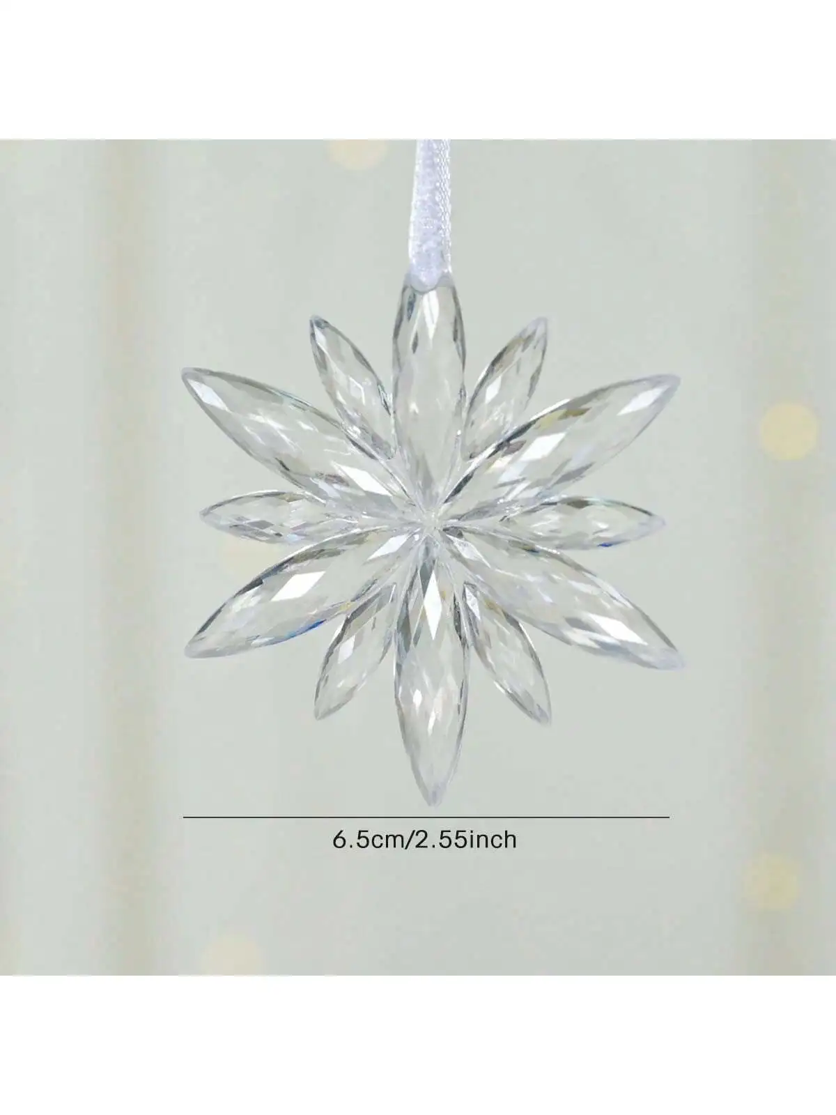 Weihnachtsbaum Dekoration Kristall Anhänger Weihnachtsschmuck Schneeflocke und Eiszapfen Weihnachten Hirsch Pentagramm Engel Ornament – Detail 6