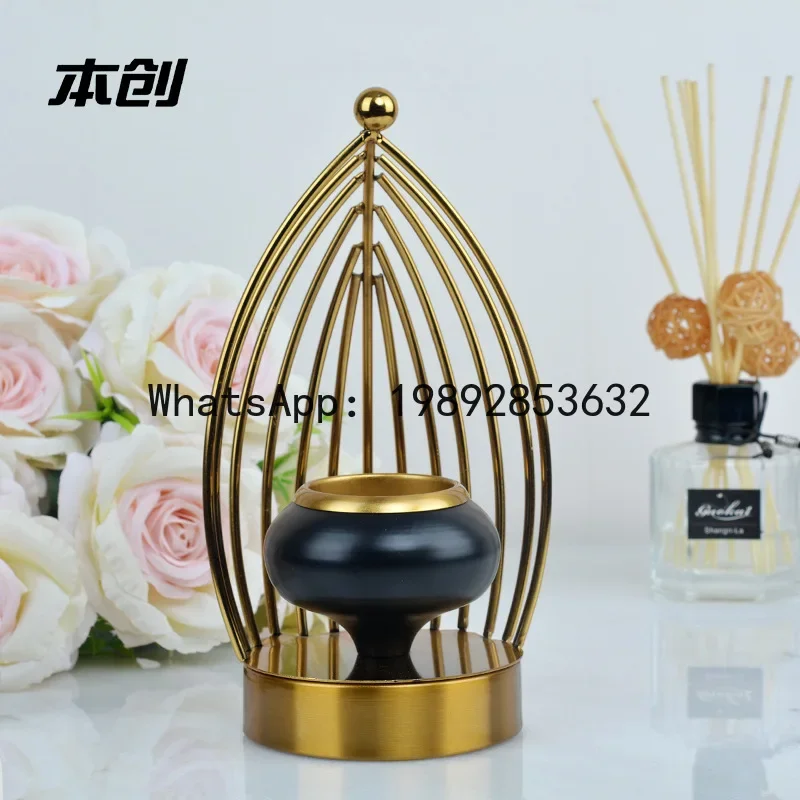 

x-14 high-grade induction electroplated gold Christmas glass metal candle holder decorative ornament