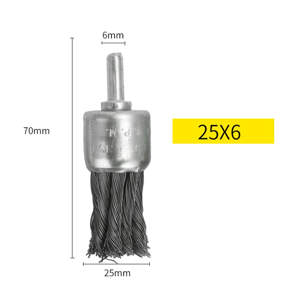 Derusting Brush Wire Brush Wheel Steel Wire Wheel 20*6mm 3pcs/Set Brushes Deburring Derusting Brush Rust Removal