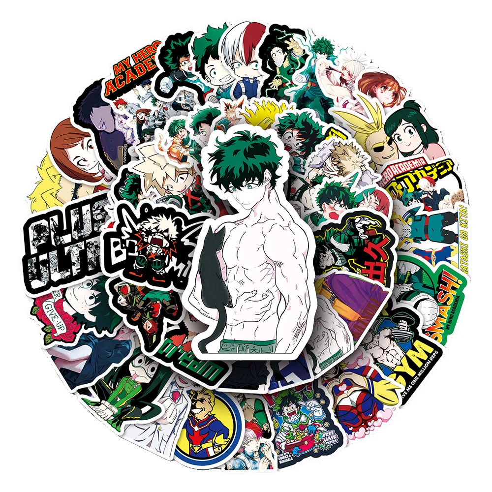 10/30/50/100pcs Cute My Hero Academia Anime Stickers Midoriya Izuku Deku Cartoon Decals Graffiti Phone Car Cool Kids Sticker Toy