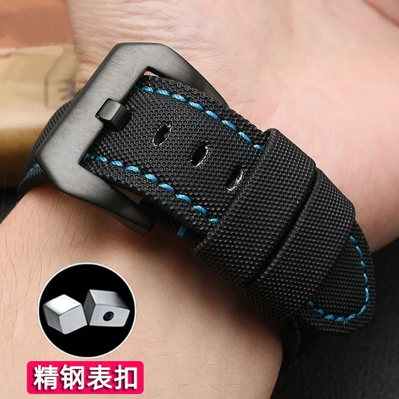النايلون ألياف الكربون حزام الساعات لبانيراي PAM1661 441 ساعة GT2 Magic2 BELL ROSS 22/24/26 مللي متر الأزرق الأسود حزام ساعة اليد الفرقة سوار
