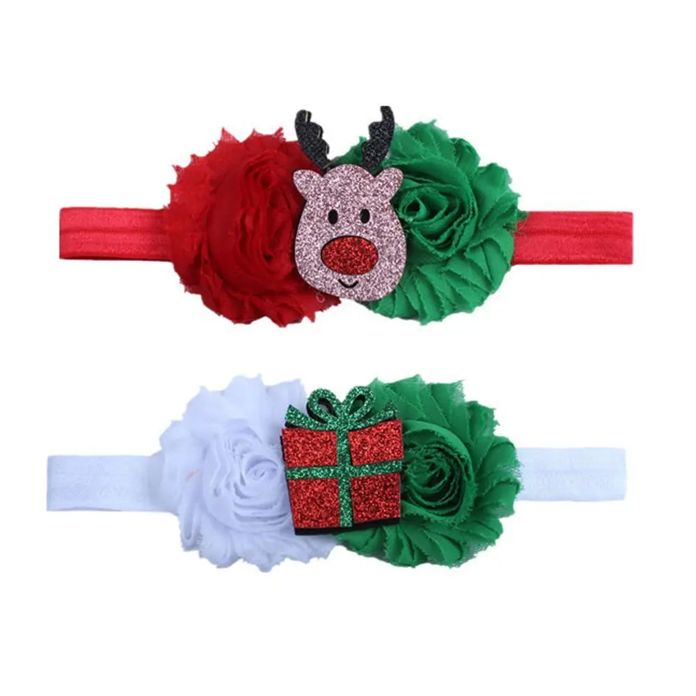 Fashion Elk Gift Box Spring Autumn Xmas Tree Santa Claus Twisted Knot Headband Newborn Hairband Christmas Baby Turban