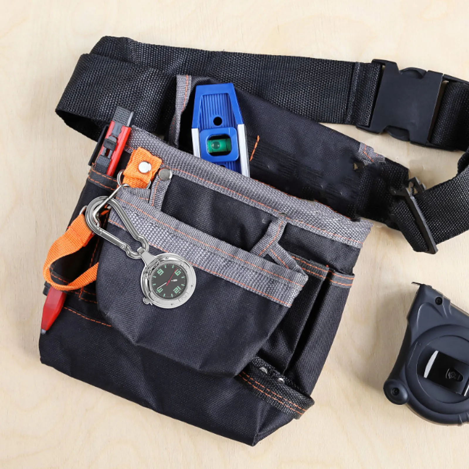 1 قطعة ساعة تسلق الجبال خطاف مشبك للجنسين في الهواء الطلق التخييم المشي لمسافات طويلة المحمولة السفر معلقة بسيطة ساعة جيب عادية