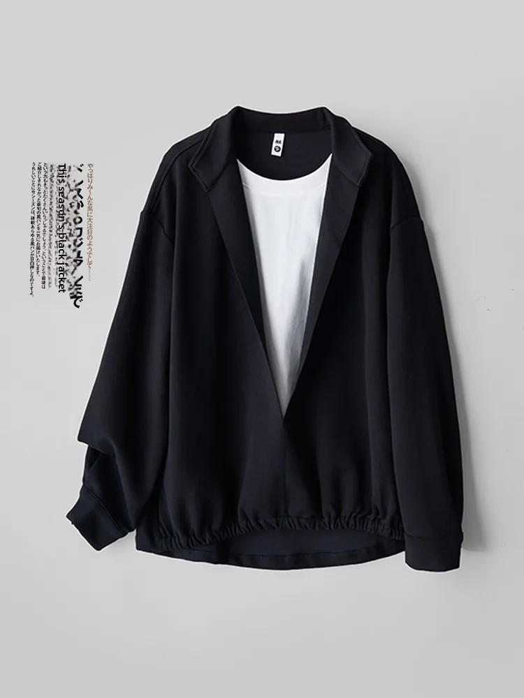 

New Men's Design Hoodie Layering Faionable Casual Sle Stand Collar irt Look Polyester Cotton Blend Long Sve Spring A...