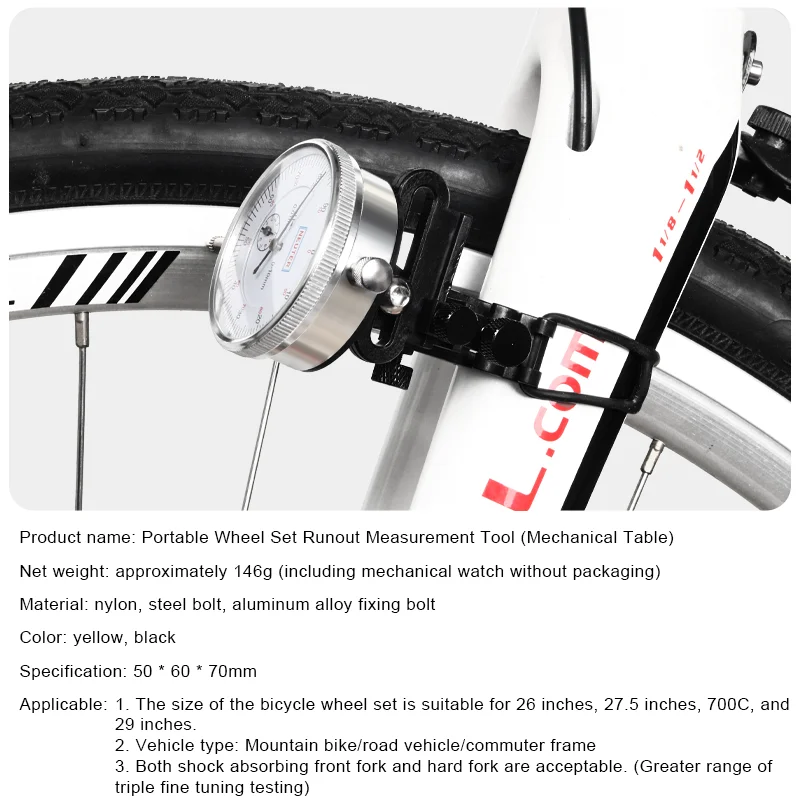 RIDERACE Fahrrad Rad Abrichten Ständer Mit Messuhr Gauge Mini Felgen Einstellung Werkzeuge Für Road Mountain MTB Fahrrad Reparatur Werkzeuge – Detail 2