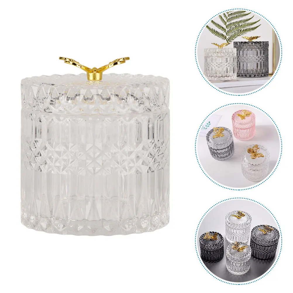 

Glass Storage Can Durable Candy Holder Sealed Cover Transparent Jar Dry Food Container Home Use Glass Jars with Lids