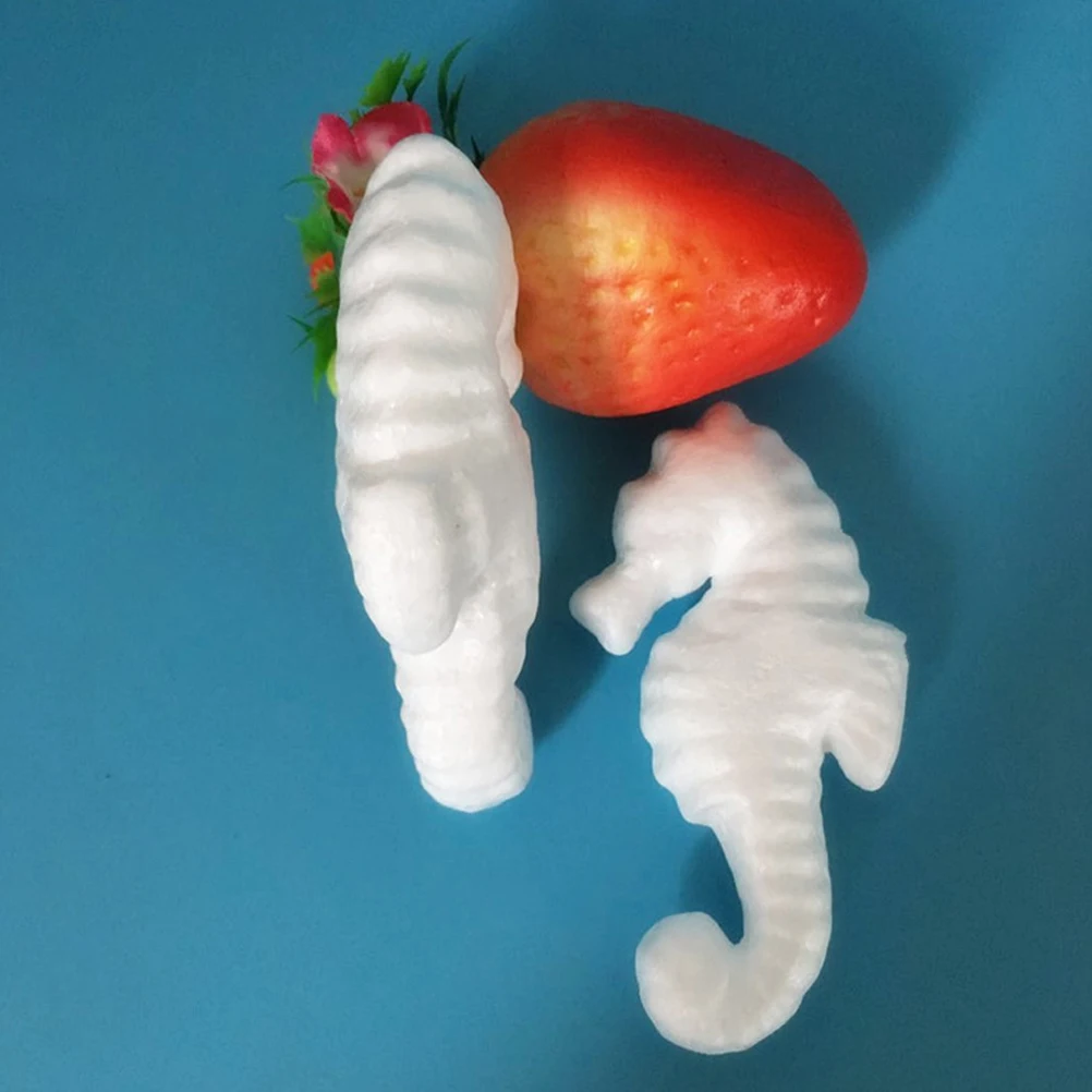 10개입 해마 공예 키트 11cm 흰색 폼 동물 어린이 DIY 페인팅 프로젝트 유아 학습 활동 휴일용