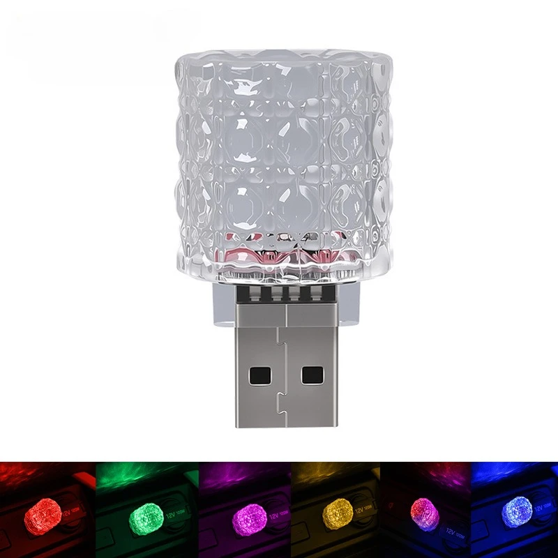 1Pc USB Car Atmosphere Light 8 Colors Touch Sensor Interior LED Decorative Light for Car Trunk Reading Lamp