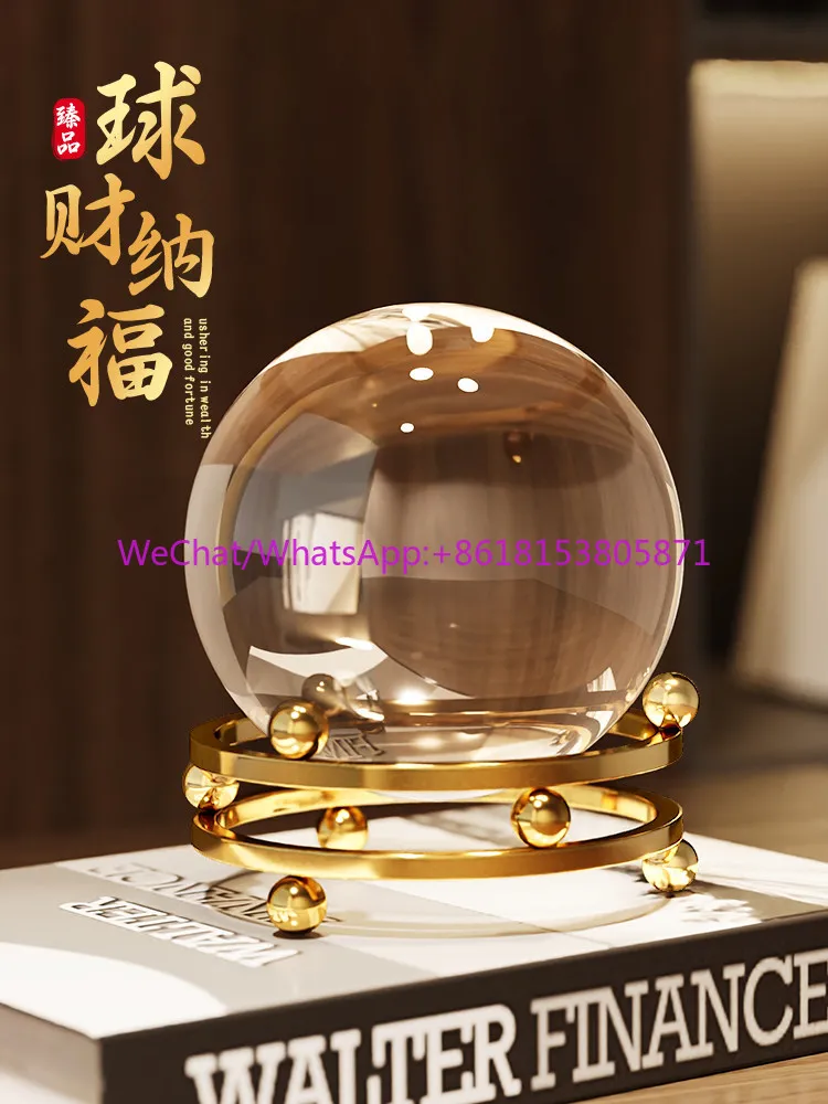 Transparent crystal ball, tabletop ornament ball, Cainafu, senior birthday gift, home entrance, light luxury