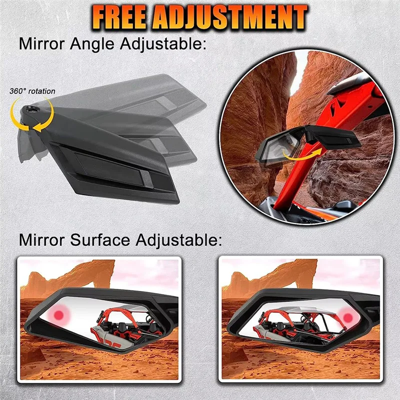 

【Price Drop !!】Rearview Mirror Side View Mirrors Rearview Mirror For Can Am Maverick X3 ATV UTV Side View Mirrors Motorcycle Bac