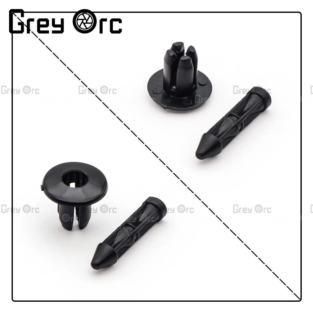 6mm Black Rivet Universal Series Fairing Body 20PCS Trim Panel Fastener Screw Clips For Honda Motorcycle Accessories Parts