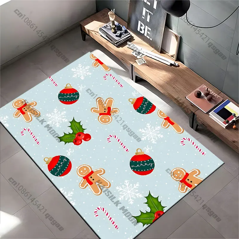 Christmas holiday festive decoration pattern carpet Yoga living room room decor children's crawling mat doormat area rug