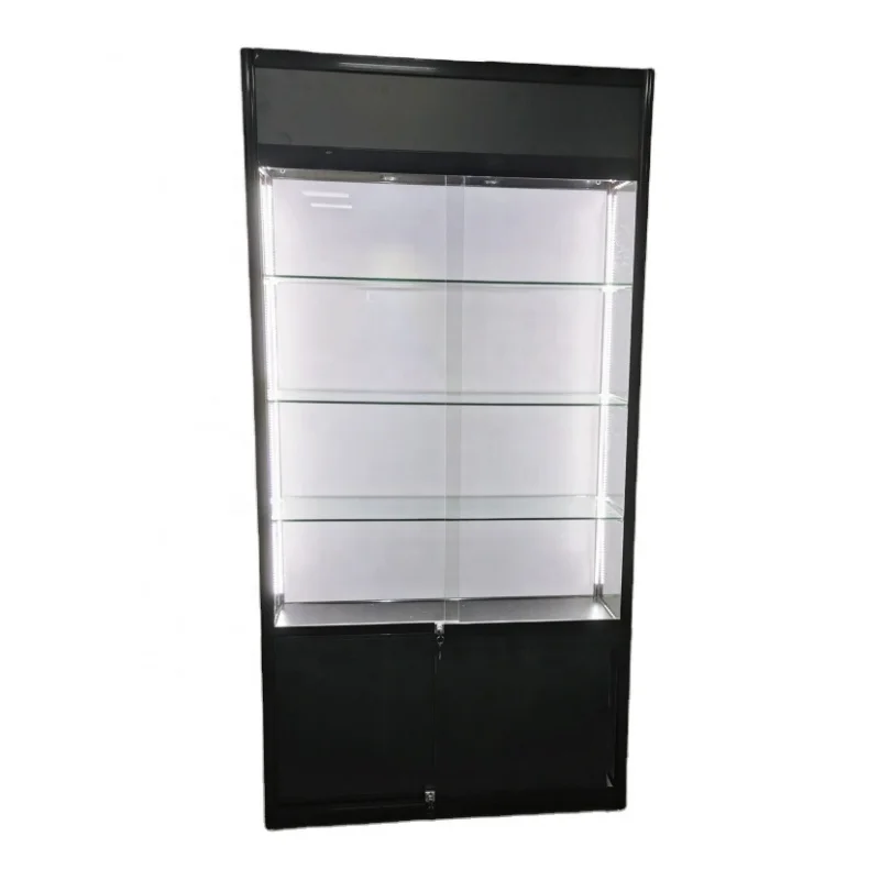 

2025customized.Cheap Display Showcases Wooden Glass Showcase Lockable Display Cabinet with Led Lights