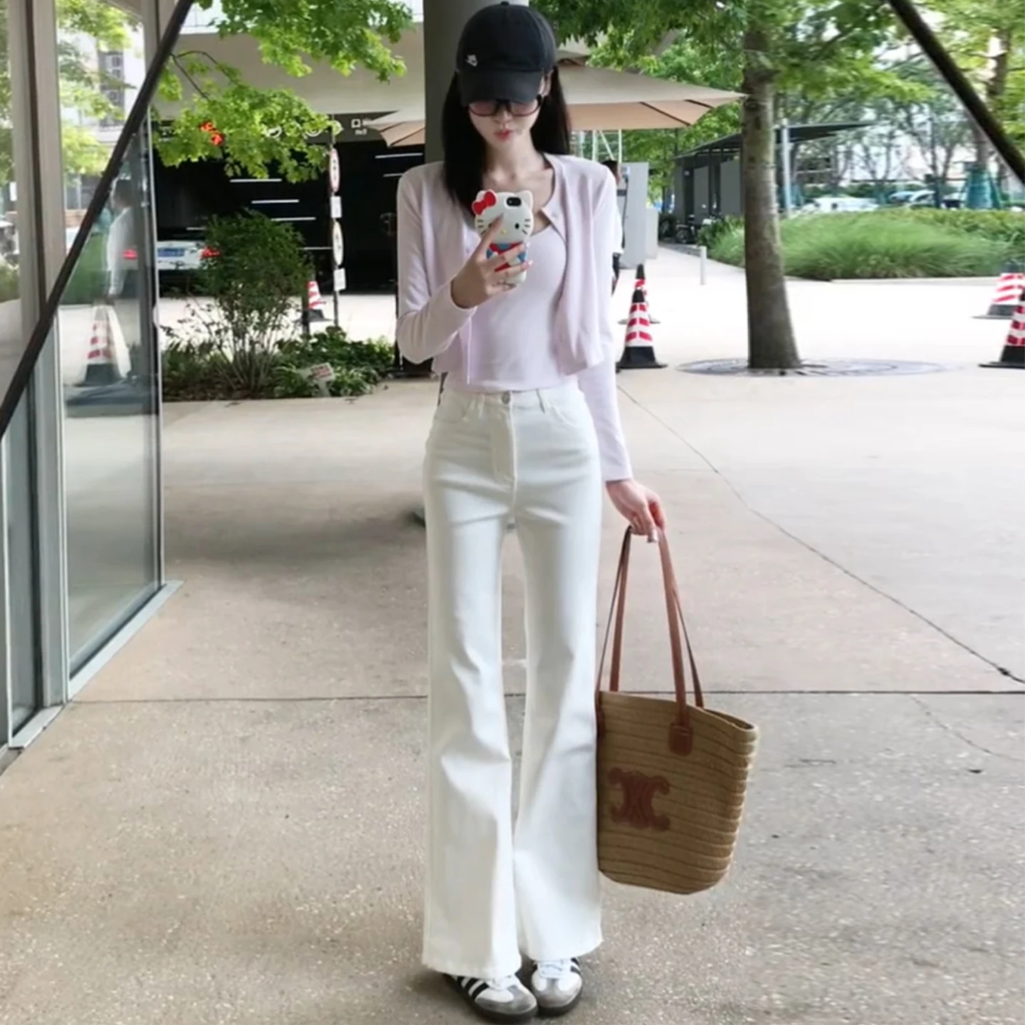 

Утягивающие джинсы-колокольчики с высокой талией и высокой посадкой, женские модные хлопковые эластичные джинсы, износостойкие расклешенные джинсы