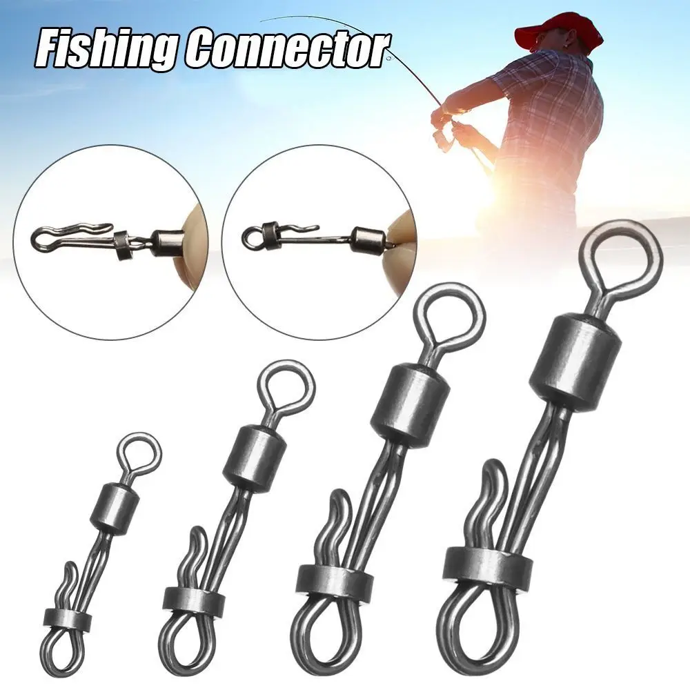 Pellet Line Hanging Bait With Lock Snap Change Connector 8-Shape Connect Ring Fishing Rolling Swivel Rolling Swivel With Lock