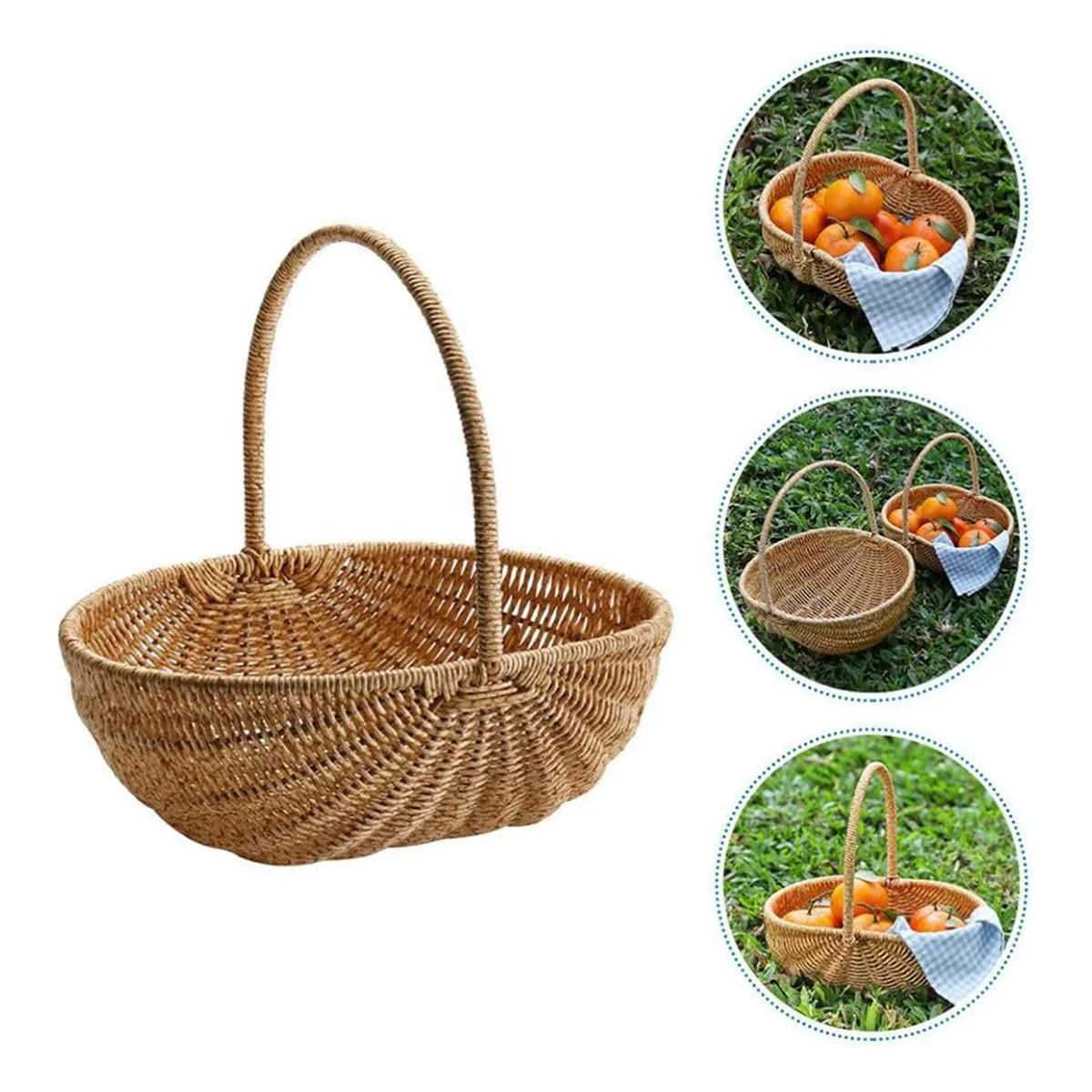 سلة خوص بمقبض سلة خوص الزفاف زهرة فتاة سلة نزهة، الفاكهة، الخضار، التنظيم