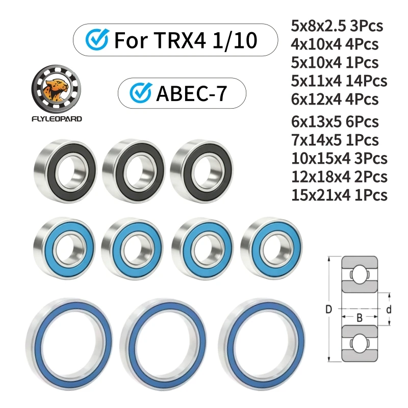 For Traxxas TRX4 TRX-4 1/10 RC Crawler Defender Bearings Wheel Hub Axle Steering Truck Off-Road Upgrade Parts Accessories Kit