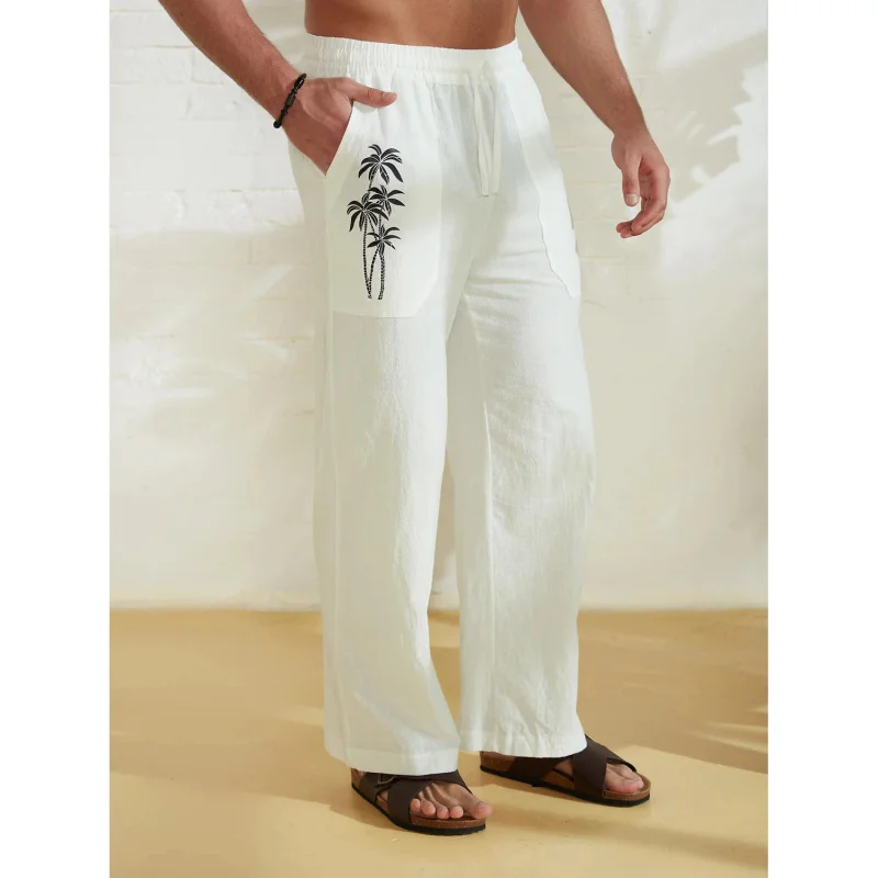 

Men's Coconut Tree 3D Printed Trousers Summer Beach Pants Street Hawaiian Designer Casual Drawstring Elastic Waist