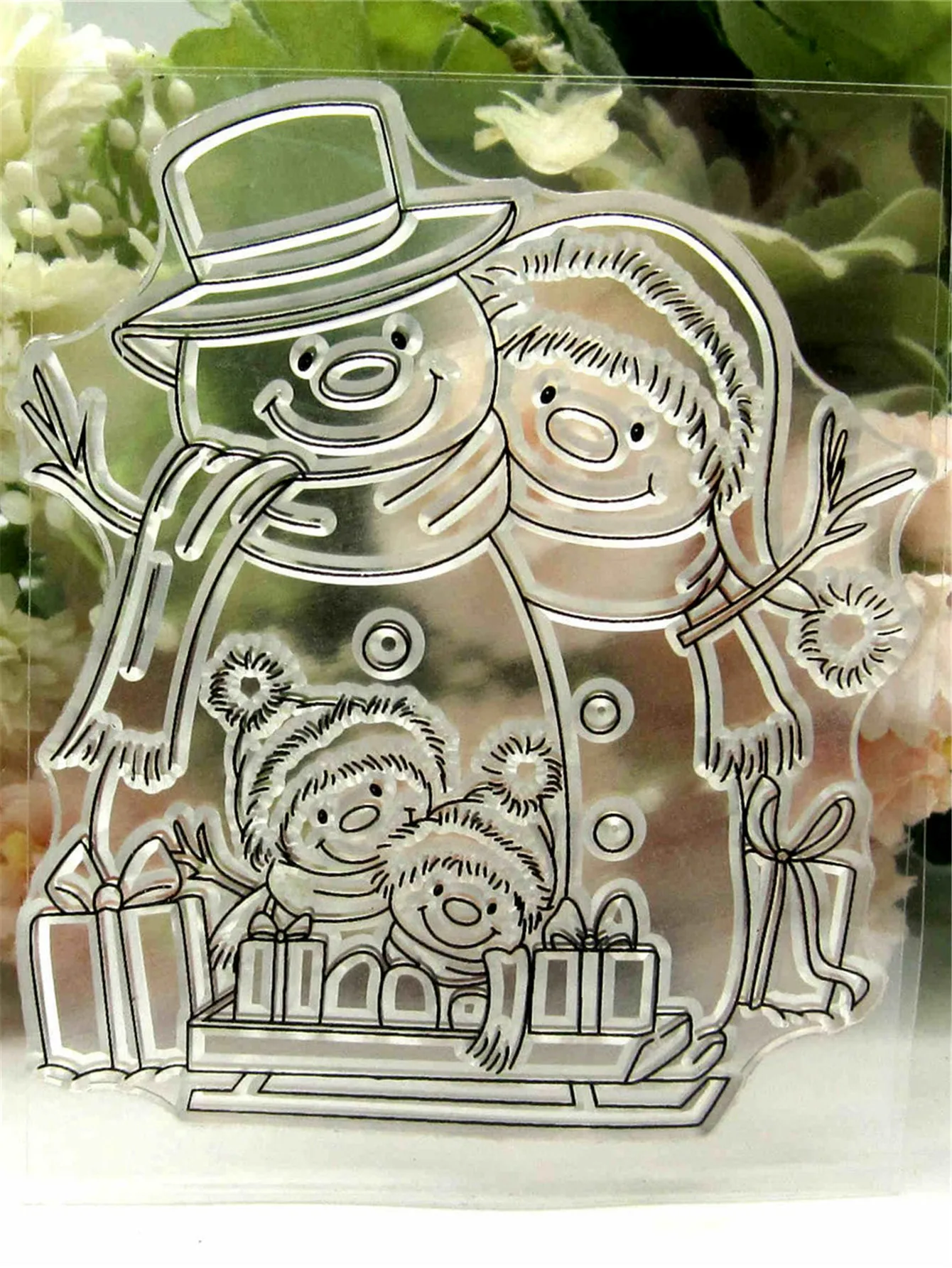 The Snowman Family Transparent Clear Pattern Stamps for DIY Scrapbooking, Card Making, Kids Christmas Fun Decoration Supplies