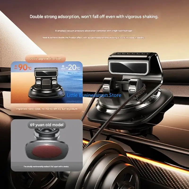 Car Dashboard Mount Cellphone Holder Suction Cup Rotating Phone Stand M76A
