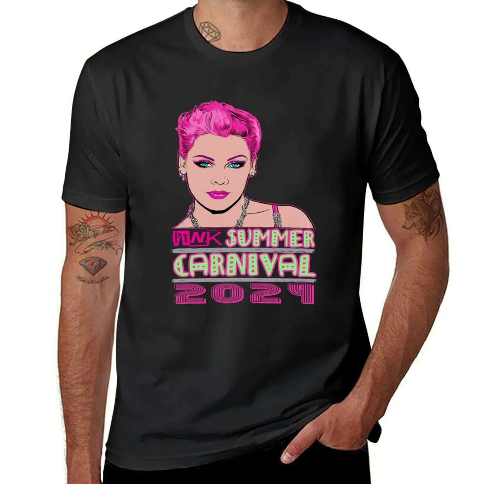 Pink Summer Spectacle The Singer's Carnival Tour Down Under 2024 T-Shirt plain new edition Short sleeve tee mens t shirt