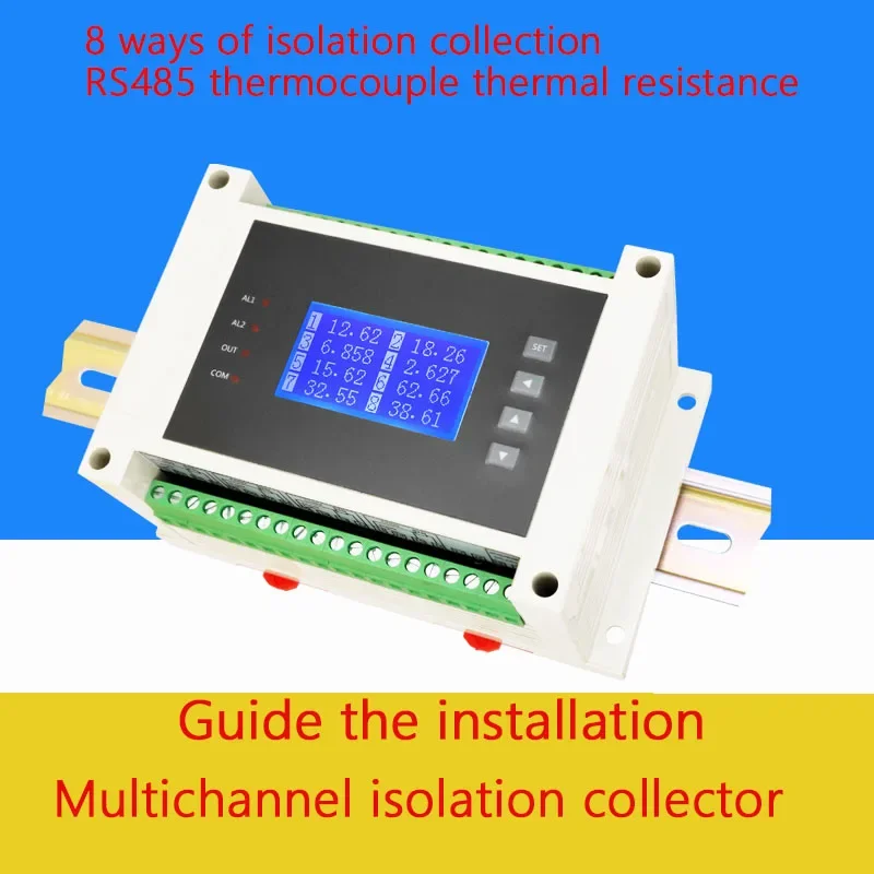 

Isolated Collector Multi-channel Temperature Analog Current Voltage Thermocouple Resistance Type K PT100 Acquisition Module