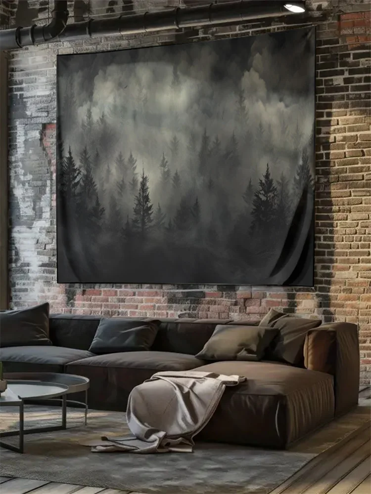 ‌Mysterious Forest Mist Tapestry Art Decor for Bedroom Living Room