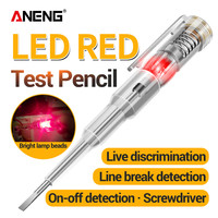 ANENG B09 LED Red Test Pencil One Word Bit Screwdriver Non-contact Intelligent Voltage Indicator Light Electrical Tester Pen