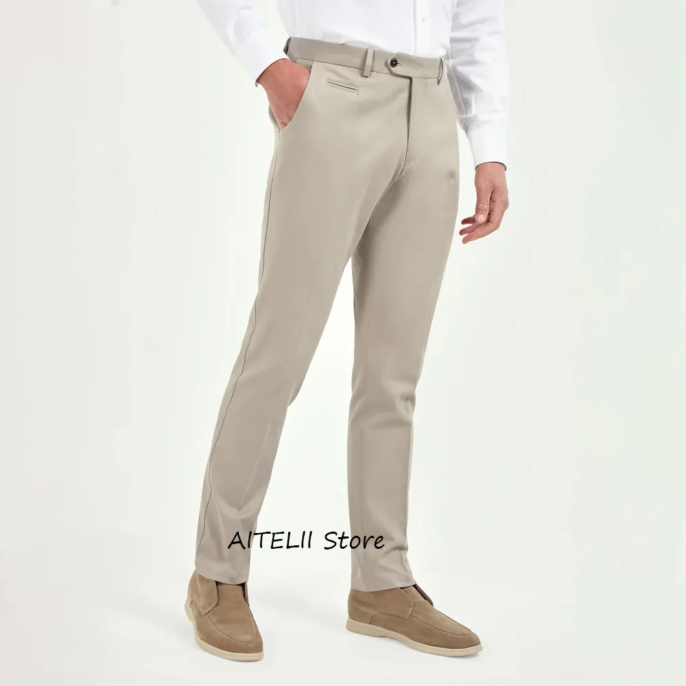 

Рабочие брюки Деловые повседневные мужские брюки пошив для мужчин Брюки однотонные прямые брюки из полиэстера Классическая одежда