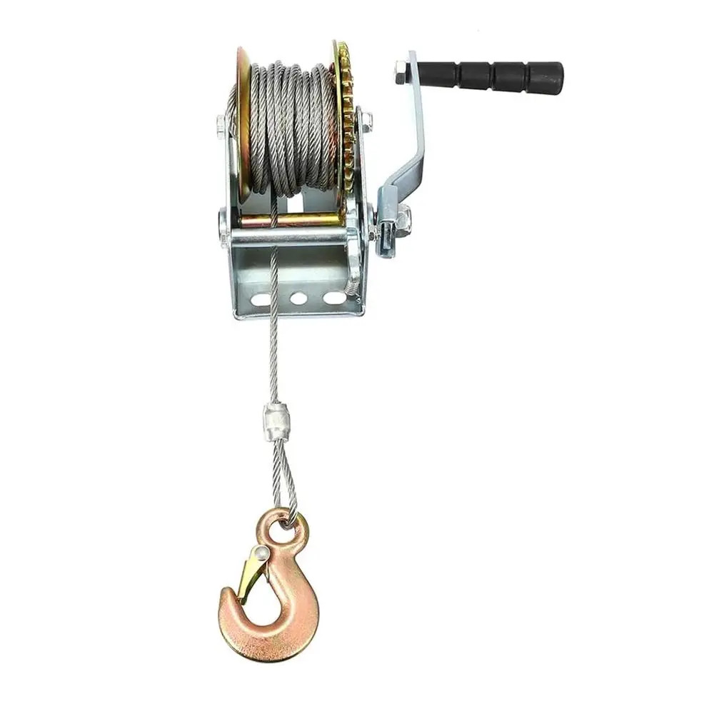 

Manual 600lbs Hand Winch for 8M Strap - Ideal for Caravans, Boats, and Vehicle Towing