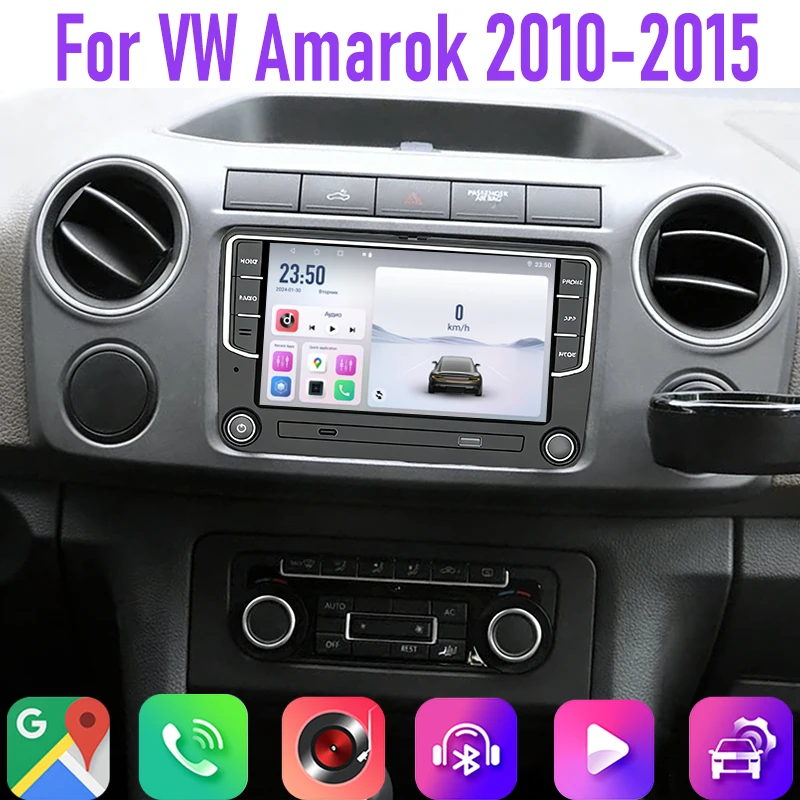

7" 4GB+64GB For VW Amarok 2010-2015 Car Radio Steering Wheel Control Google Map Stereo GPS Reversing Image Android 15 Auto