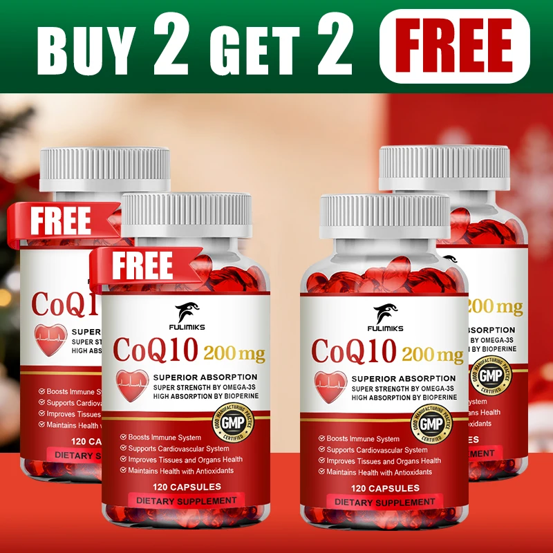 

Купи 2, получи 2 бесплатно! Капсулы премиум-класса CoQ10 200 мг — поддерживает здоровье сердца, клеточную энергию и антиоксидантную защиту