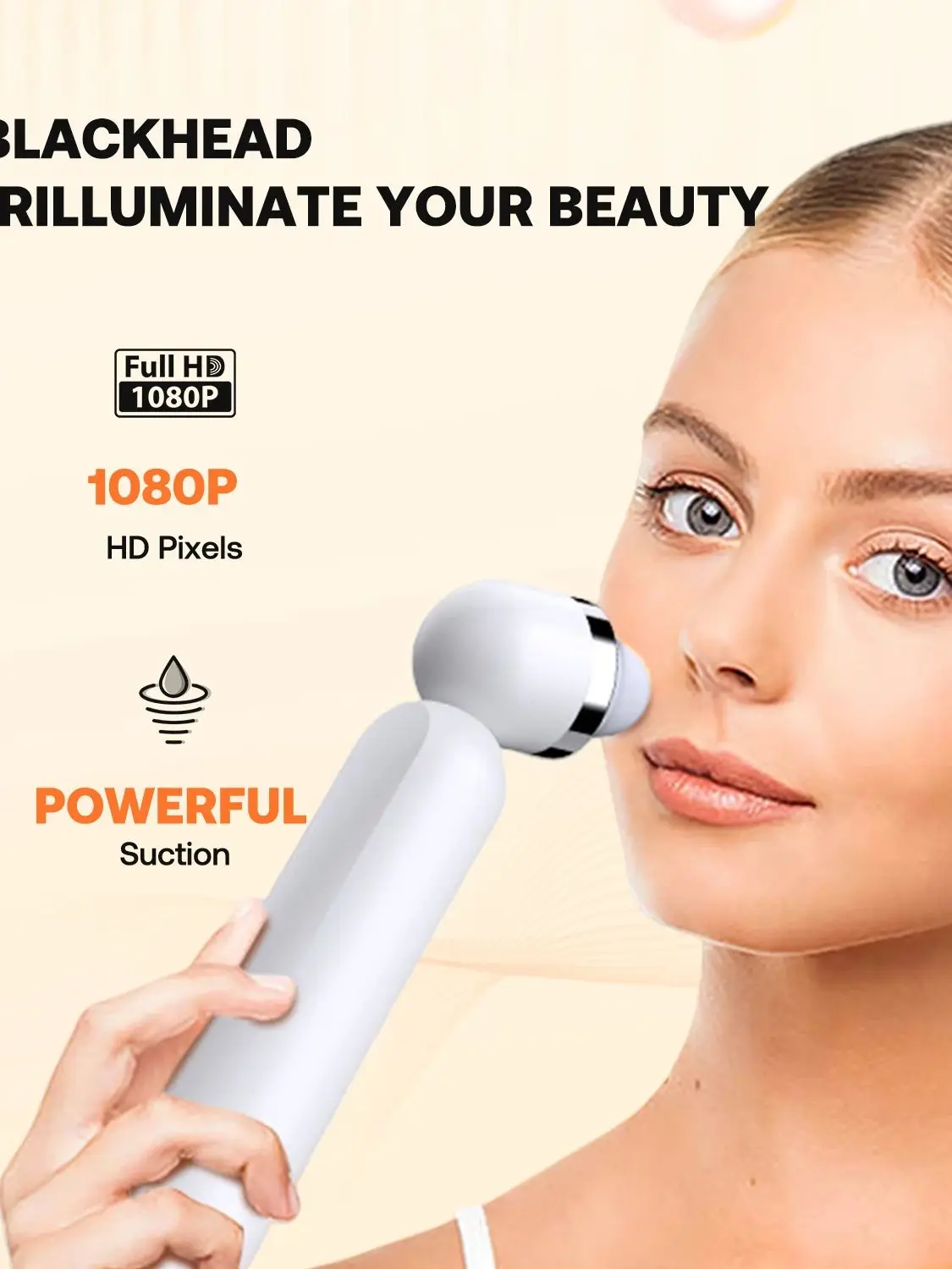 3 Adjustable Modes Blackhead Removal Vacuum, Pore Vacuum USB with Camera, 3 Heads