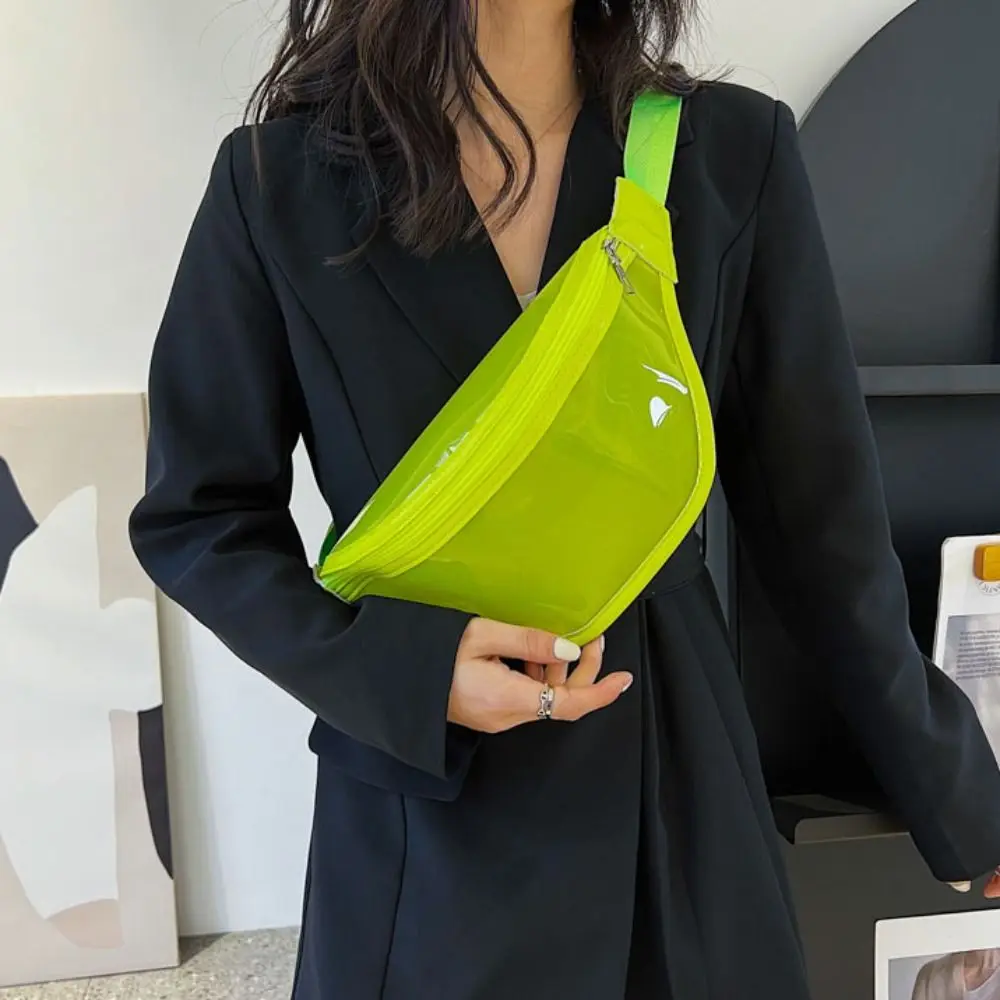

Zipper Transparent Waist Bag Fashion Waterproof Shoulder Bag Transparent Pack Handbag Chinese Style Pvc Chest Bag Travel
