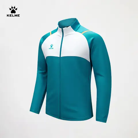 Kelme 남자 축구 훈련 재킷 어린이 스탠드 칼라 카디건 재킷 야외 방풍 러닝 스포츠웨어