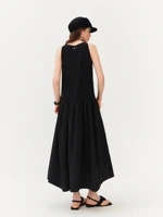 FSLE Women's Minimalist Commute Sleeveless Crew Neck Slim Fit Tank Dress 2026 Summer New Arrival Elegant Black Long Daily Dress - Image 5