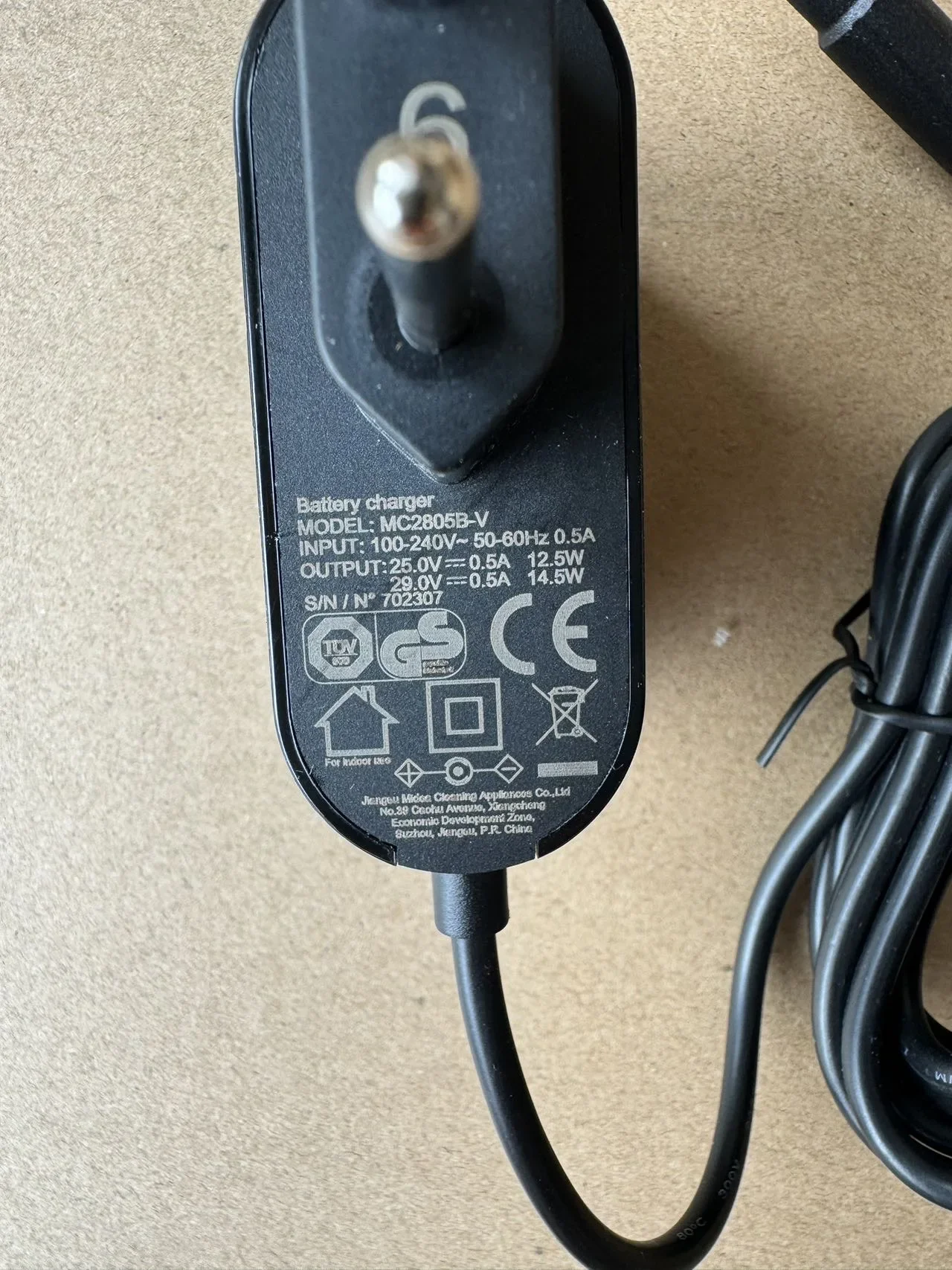 New MC2805B-V 0.5A EU Power Charging Adapter for Midea Wireless Vacuum Cleaner V5 P5s P5 pro P6 P6 Snow 25v